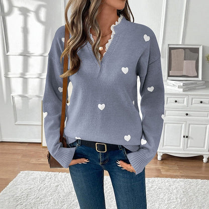 Romantische Pullover für Damen Herzlich