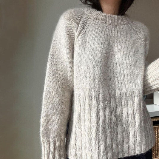 Eleganter Einfarb-Pullover Damen Modern - IdealeKleiden