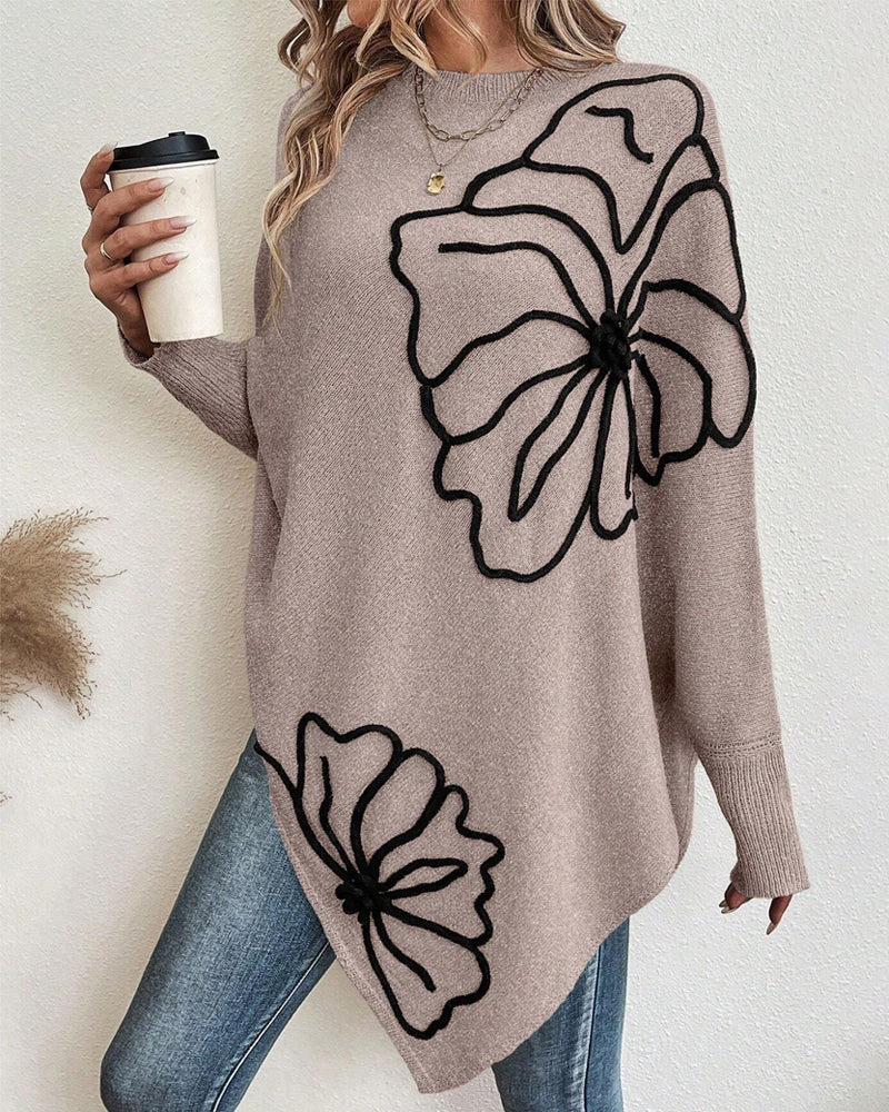 Kuschelige Sweatjacke Fledermaus Ärmel