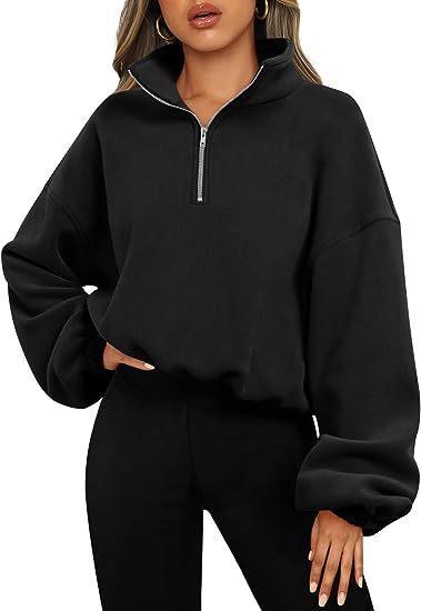Sportlich Sweatshirt Halbzip Stehkragen