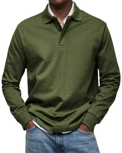 Elegantes Langarm-Poloshirt Herren klassisch