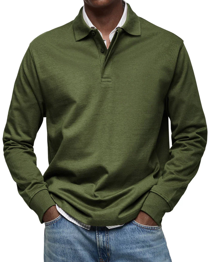 Elegantes Langarm-Poloshirt Herren klassisch