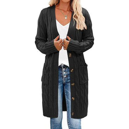 Langer Wickelcardigan Damen, Strick, Elegantes Design