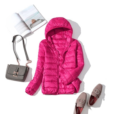 Damen Winterjacke Kurz Glänzend Modisch