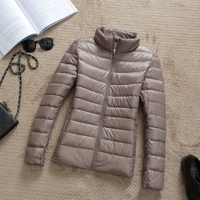 Damen Winterjacke Kurz Glänzend Modisch