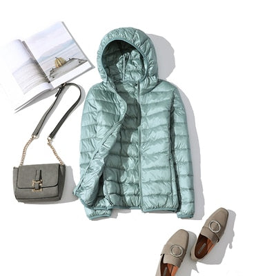 Damen Winterjacke Kurz Glänzend Modisch