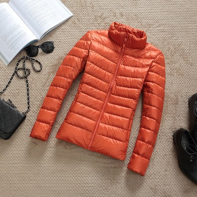 Damen Winterjacke Kurz Glänzend Modisch