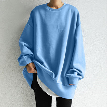 Bequemer Rundhals Pullover Frauen