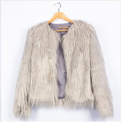 Damen Kunstfelljacke Weich Voluminöser Schnitt Elegantes Design
