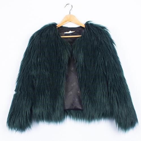 Damen Kunstfelljacke Weich Voluminöser Schnitt Elegantes Design