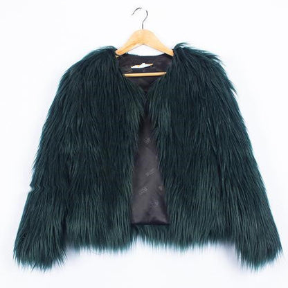 Damen Kunstfelljacke Weich Voluminöser Schnitt Elegantes Design