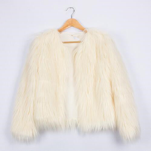 Damen Kunstfelljacke Weich Voluminöser Schnitt Elegantes Design