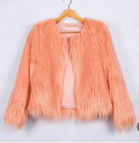 Damen Kunstfelljacke Weich Voluminöser Schnitt Elegantes Design