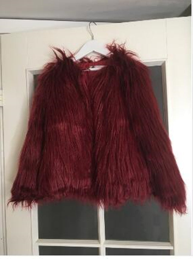 Damen Kunstfelljacke Weich Voluminöser Schnitt Elegantes Design