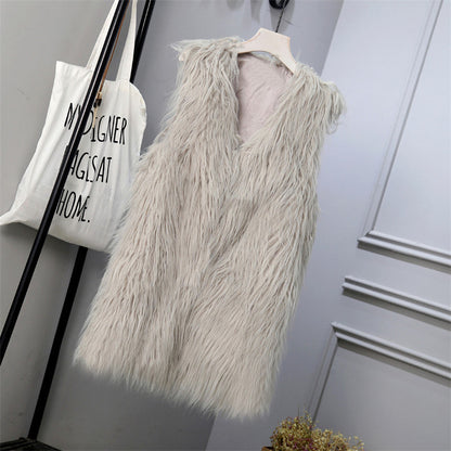 Damen Weste Kunstfell Oversized Stylish