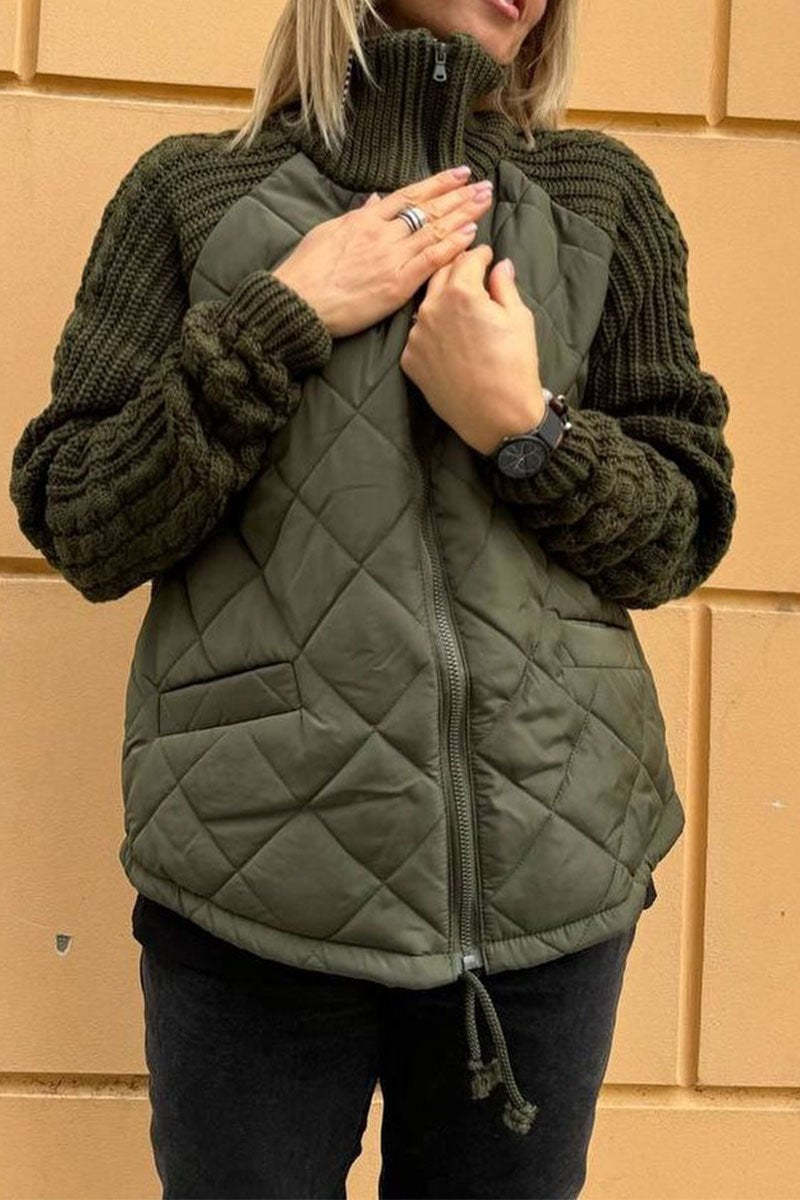 Stylische Unisex-Jacke Einfarbig Gestrickt