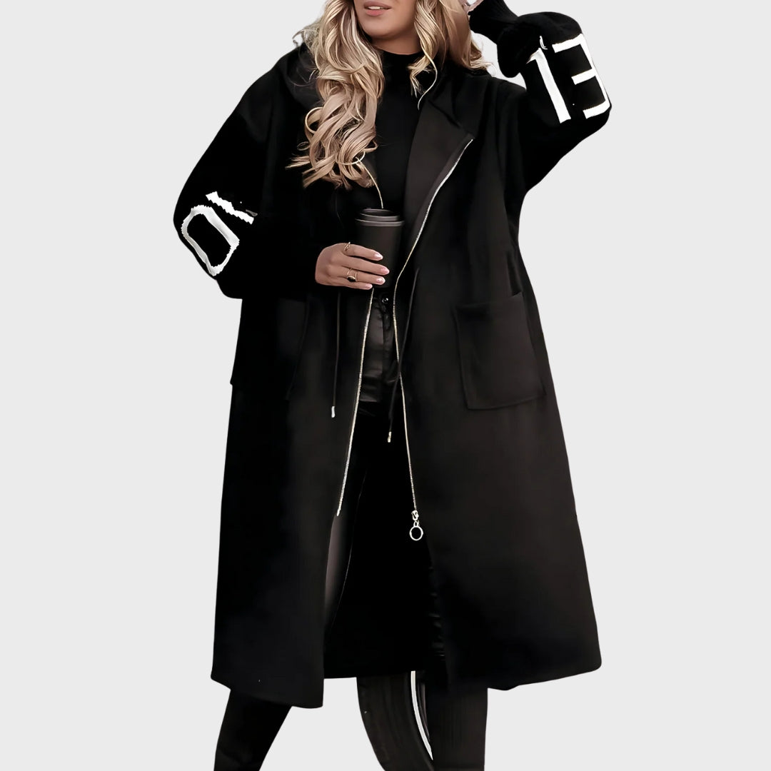 Kapuzenjacke Damen Strick Ärmel Warm