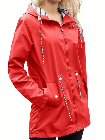 Warmes Herbstkleid | Wasserdichte Frauen-Hoodie Knie-Lang