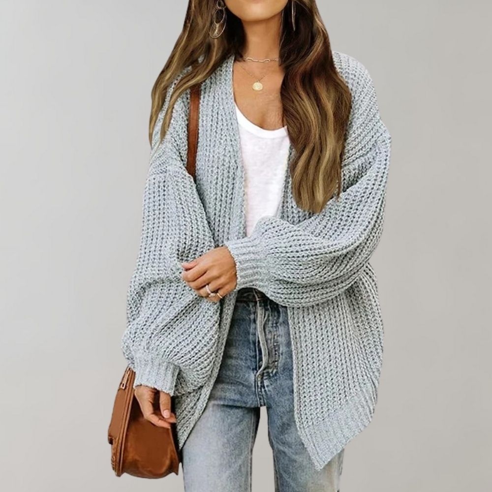 Modischer Strickcardigan Oversized Bischofsärmel