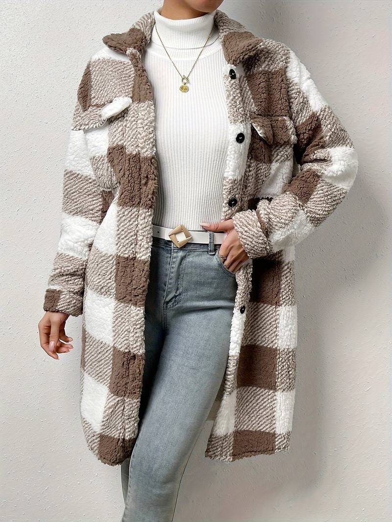 Eleganter Damenmantel Langarm Winter