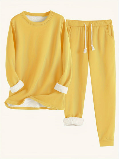 Damen Bequemes Winter-Pyjama-Set