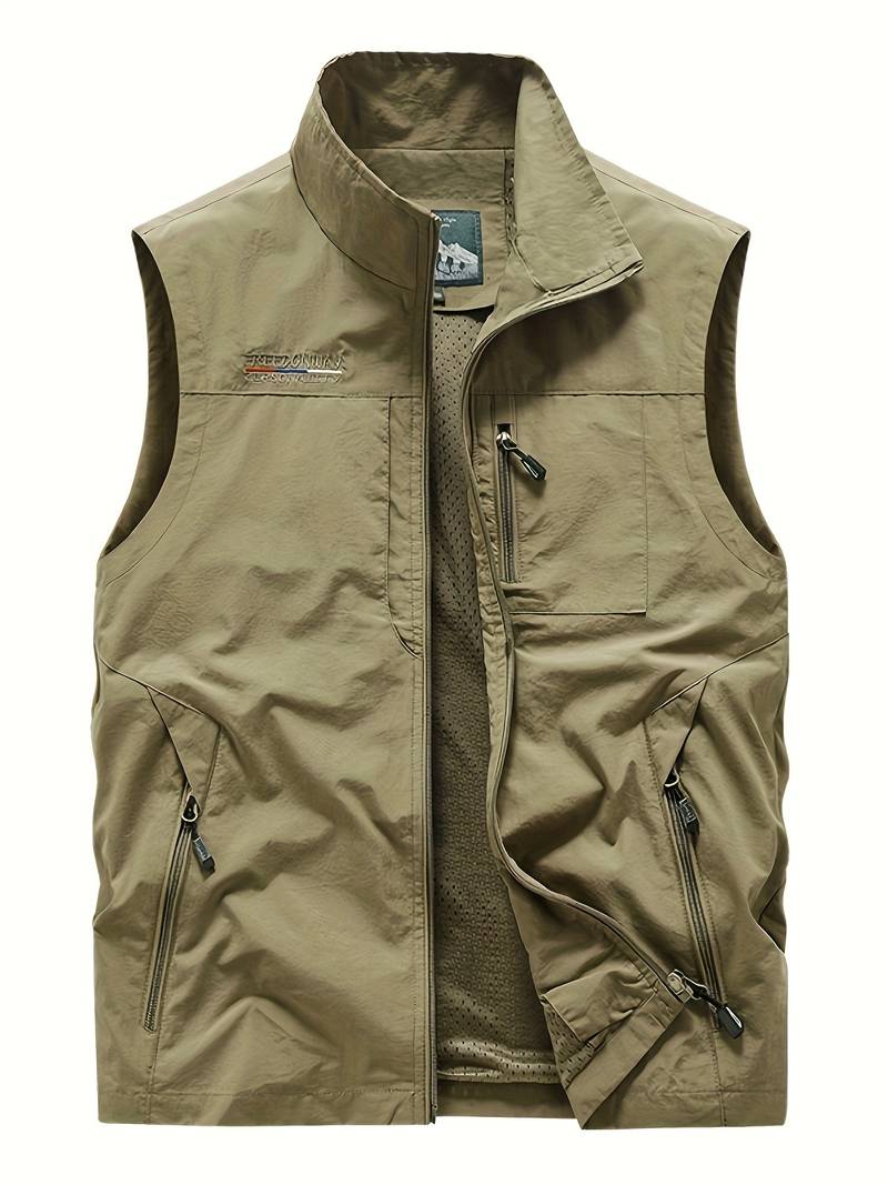 Herren Cargo-Westen Reißverschluss-Taschen Outdoor