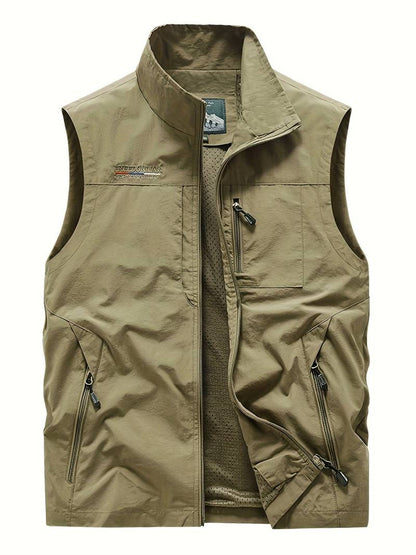 Herren Cargo-Westen Reißverschluss-Taschen Outdoor