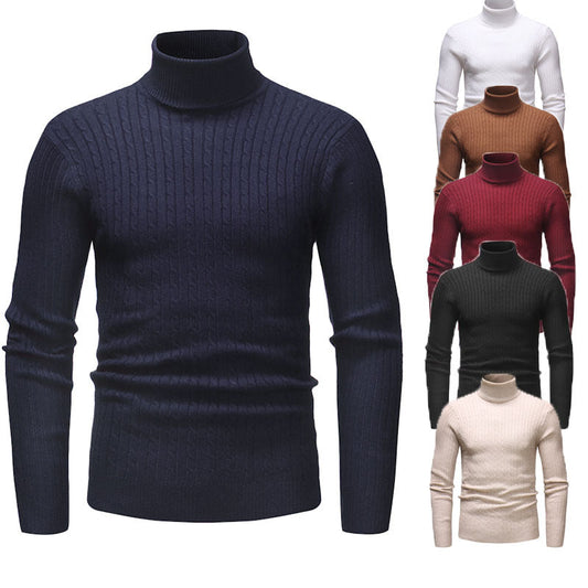 Herren Pullover Rollkragen Strick Muster - IdealeKleiden