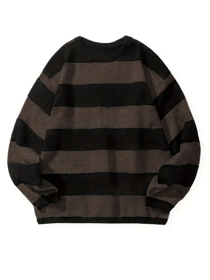 Herren Pullover Gestreift Retro Style
