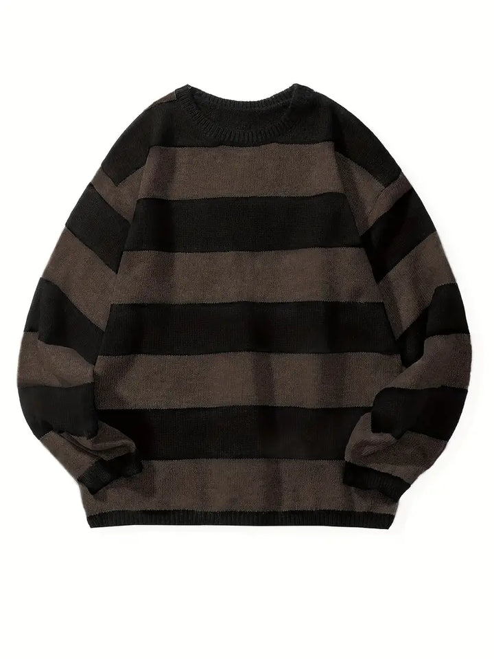 Herren Pullover Gestreift Retro Style