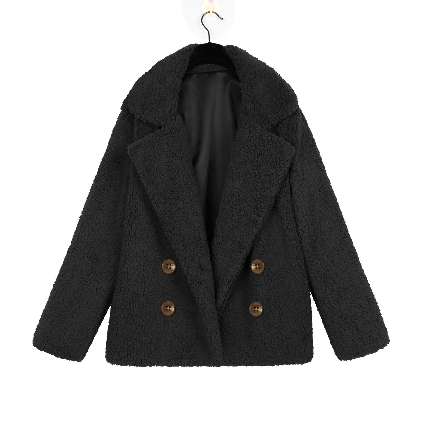 Damen Boucle-Jacke Weich Doppelknopf Elegant