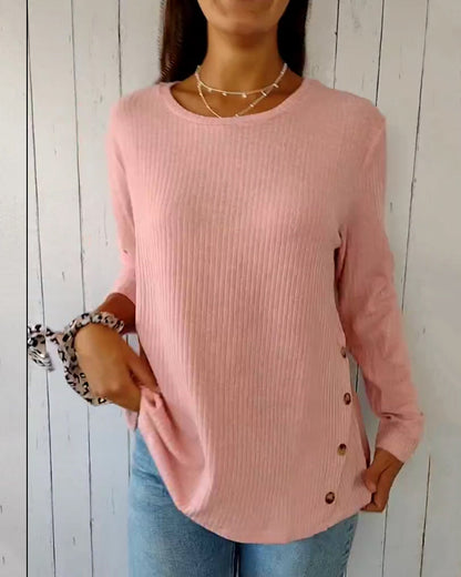 Weiches Strickoberteil Rundhals Damen