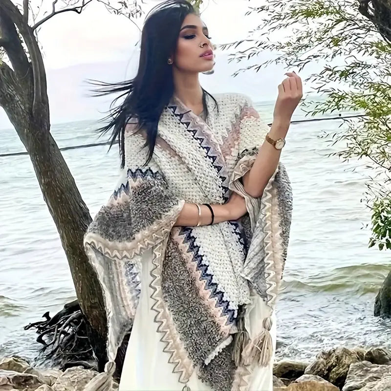 Winter Poncho Schal Wärmer
