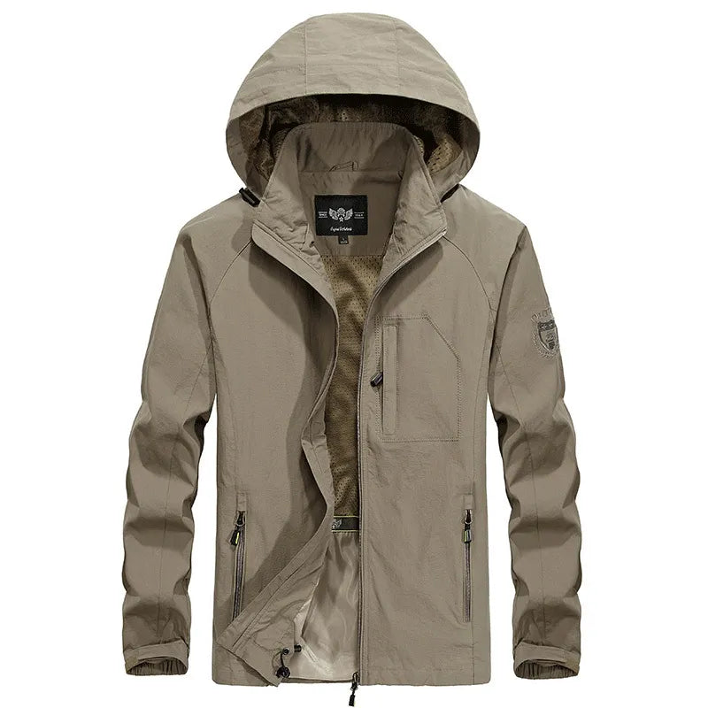Wasserdichte Herren Outdoorjacke Mit Abnehmbarer Kapuze