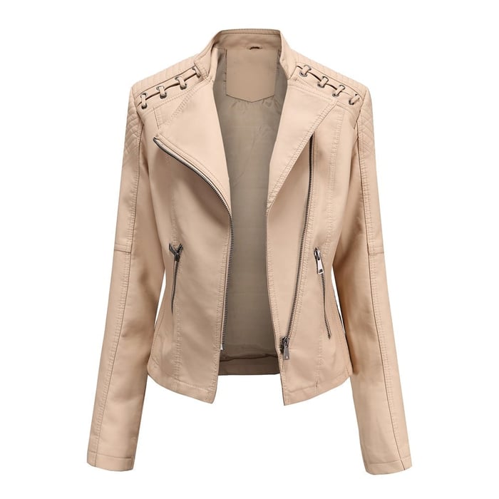 Weiche Lederjacke Lammfell Optik