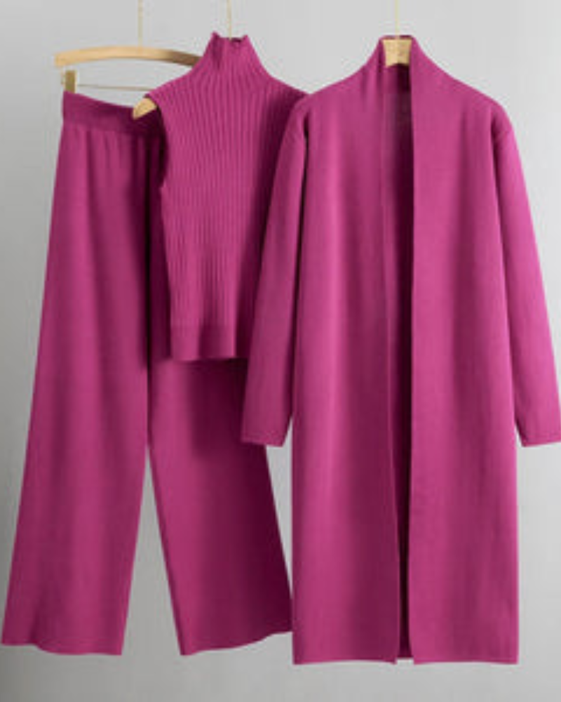 Stilvolles 3-Teiliges Damenkleid Set