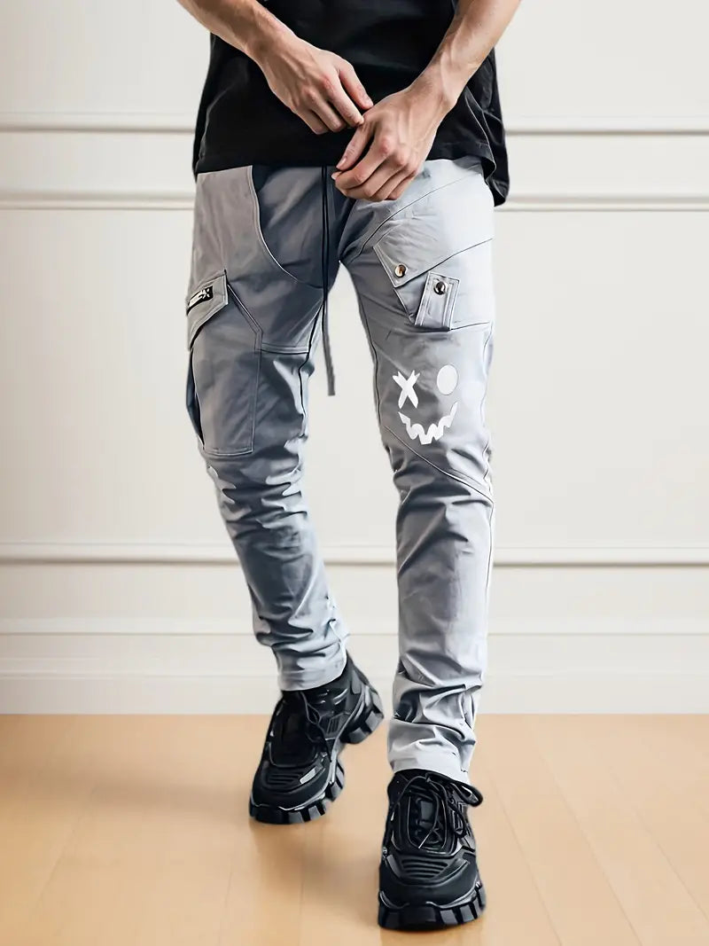 Lässige Cargohose Reißverschluss Taschen Freizeitstyle