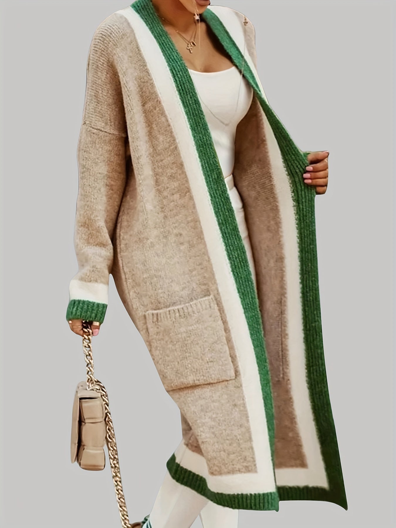Lange Strickcardigan Herbstlich Elegant Damen