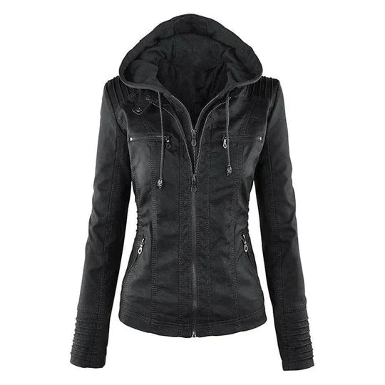 Elegante Damen Lederjacke Luxus Design - IdealeKleiden