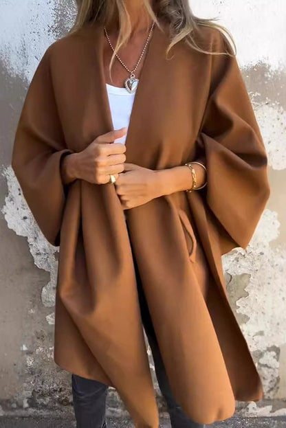 Gemütliche Stola Cape Jacke Lockerer Schnitt