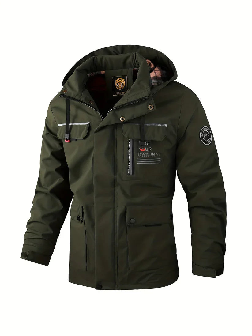 Herren Regenjacke Leicht Wasserdicht Winter