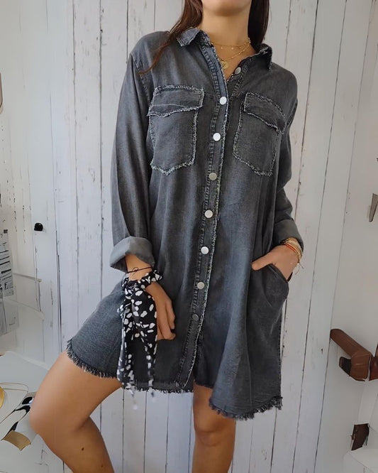 Bequeme Denim-Jacke Moderner Stil - IdealeKleiden