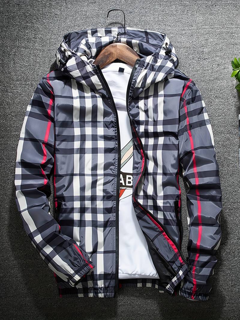 Stylische Karo Regenjacke Wasserdicht - IdealeKleiden