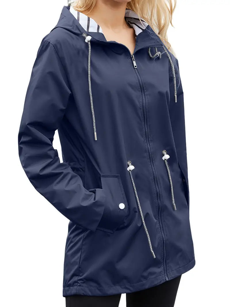 Warmes Herbstkleid | Wasserdichte Frauen-Hoodie Knie-Lang