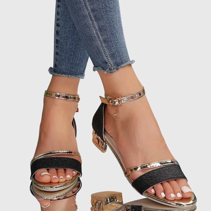 Damen Sandalen Offene Zehen Blockabsatz - IdealeKleiden