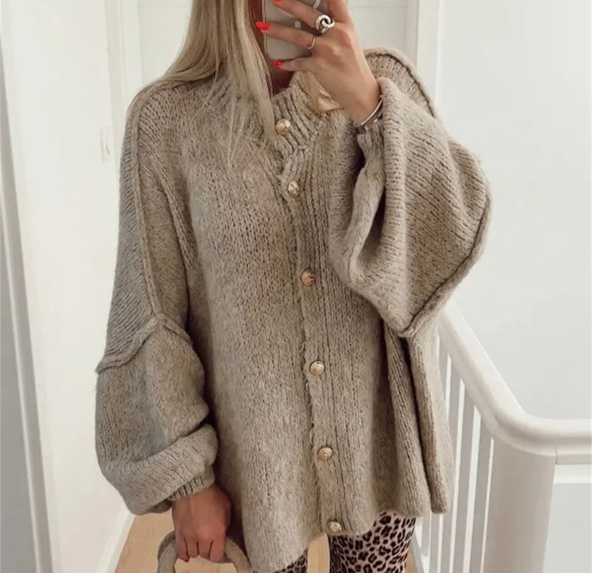 Weiche Strickjacke Oversized Damen - IdealeKleiden
