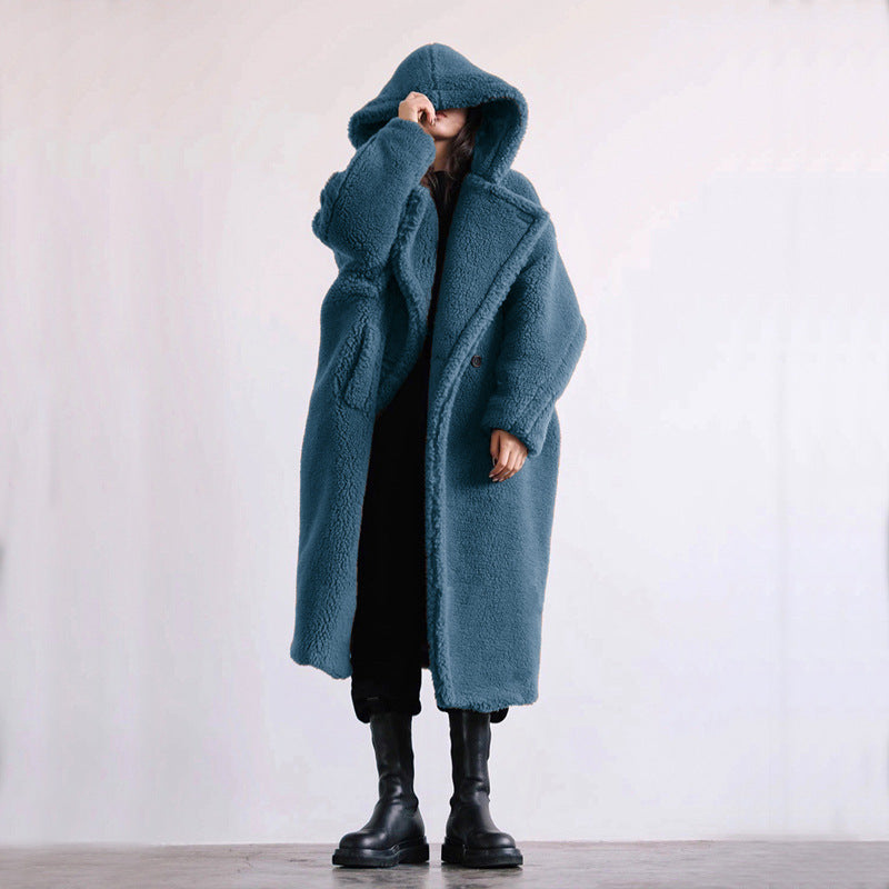 Winterkleid Damen Stepplang Knöpfe