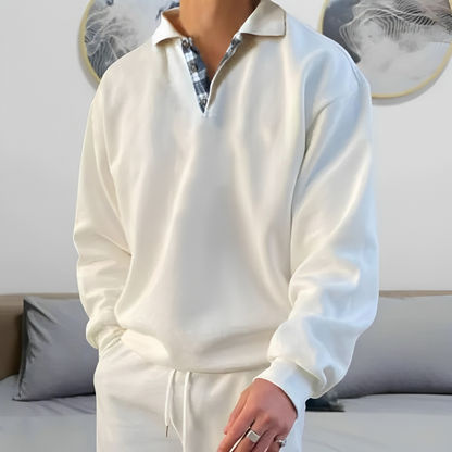 Bequemer Polo Sweat Pullover Casual