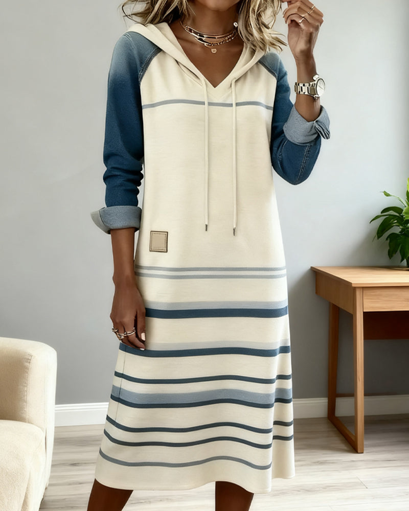 Stylische Kapuzenjacke Streifen Design - IdealeKleiden