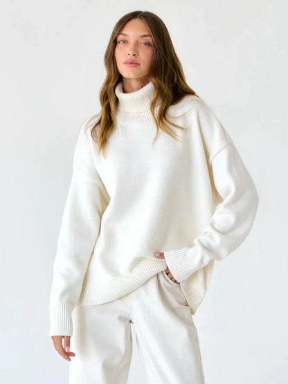 Weicher Oversize Pullover Rollkragen Damen